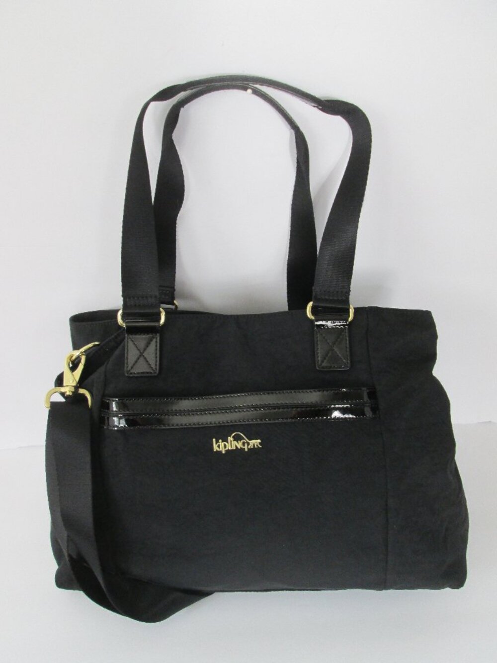 KIPLING Shoulder Bag Black Nylon Lightweight Travel Tote Carry-On Weekender New